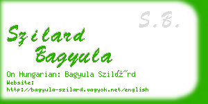 szilard bagyula business card